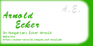 arnold ecker business card